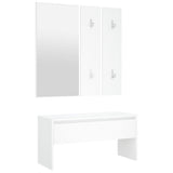 Vidaxl garderobe set bewerkt hout wit