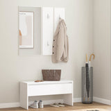Vidaxl garderobe set bewerkt hout wit