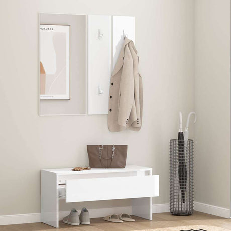 Vidaxl garderobe set bewerkt hout hoogglans wit