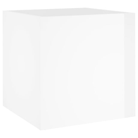 Vidaxl jardinière Big 40x40x40 cm Bois de bois à haut brillant blanc