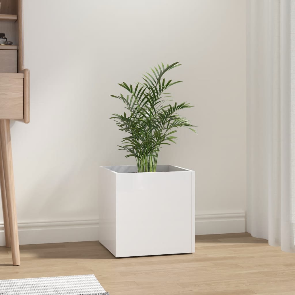 Vidaxl Planter Big 40x40x40 cm Behandlet trehøyglans hvit