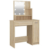 Vidaxl kaptafel met led-verlichting 86,5x35x136 cm sonoma eikenkleurig