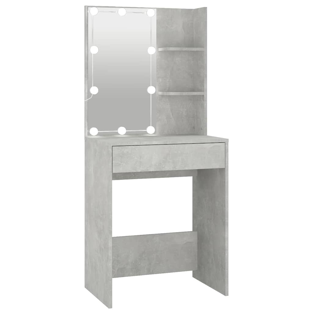 Vidaxl kaptafel met led-verlichting 60x40x140 cm betongrijs
