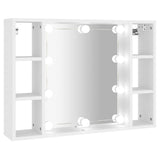 Vidaxl spiegelkast met led-verlichting 76x15x55 cm wit