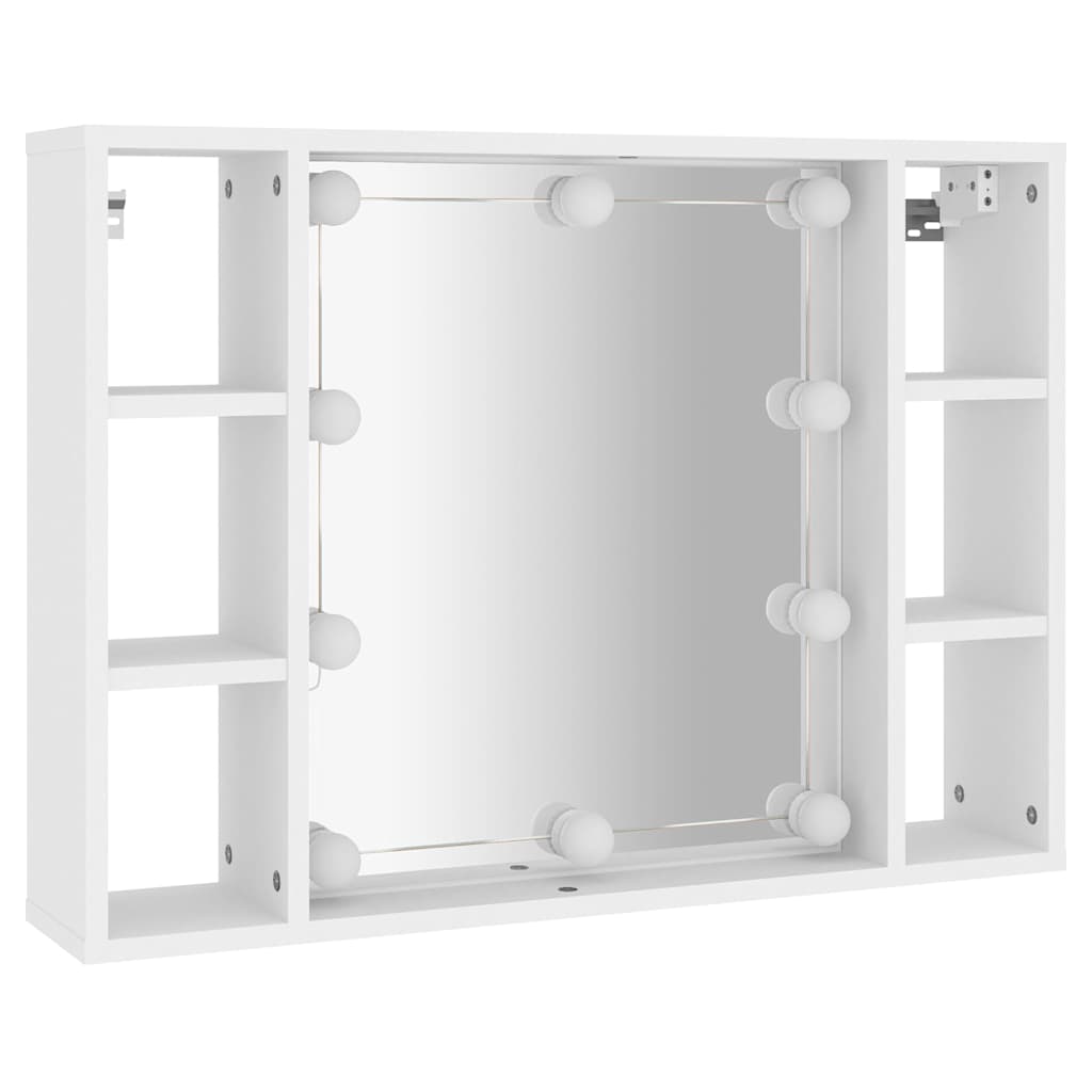 Vidaxl spiegelkast met led-verlichting 76x15x55 cm wit