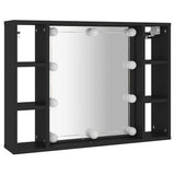 Vidaxl spiegelkast met led-verlichting 76x15x55 cm zwart