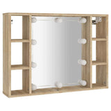 Vidaxl spiegelkast met led-verlichting 76x15x55 cm sonoma eikenkleur