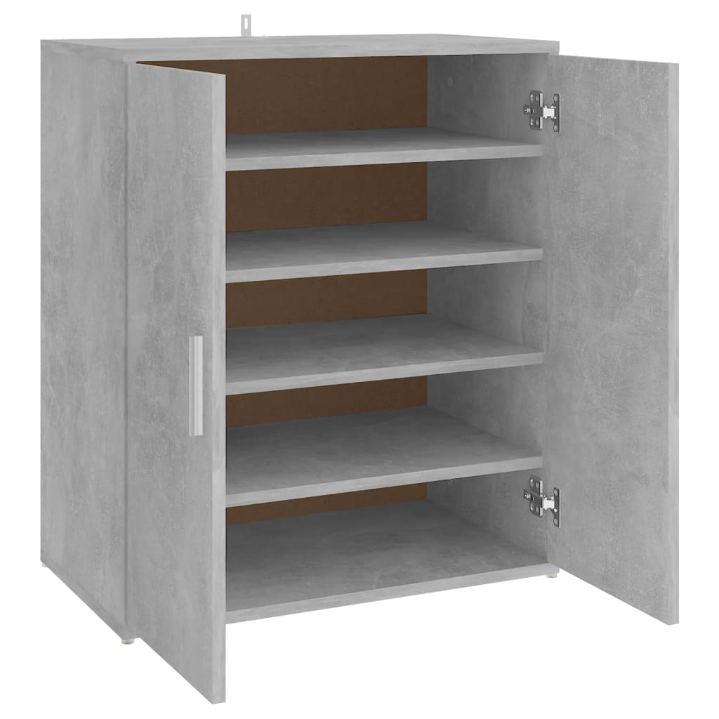 Vidaxl Shoe Cabinet 60x35x70 cm Forarbejdet træ Betongrijs