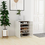 Armoire à chaussures Vidaxl 60x35x70 cm en bois de bois haute brillant blanc