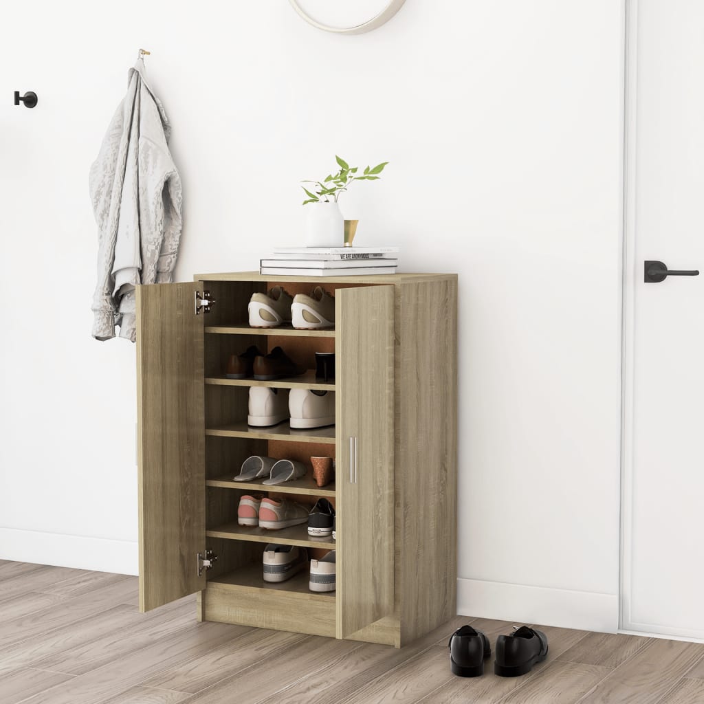 Vidaxl Shoe Cabinet 60x35x92 cm Vlastní dřevo Sonoma Oak Colored