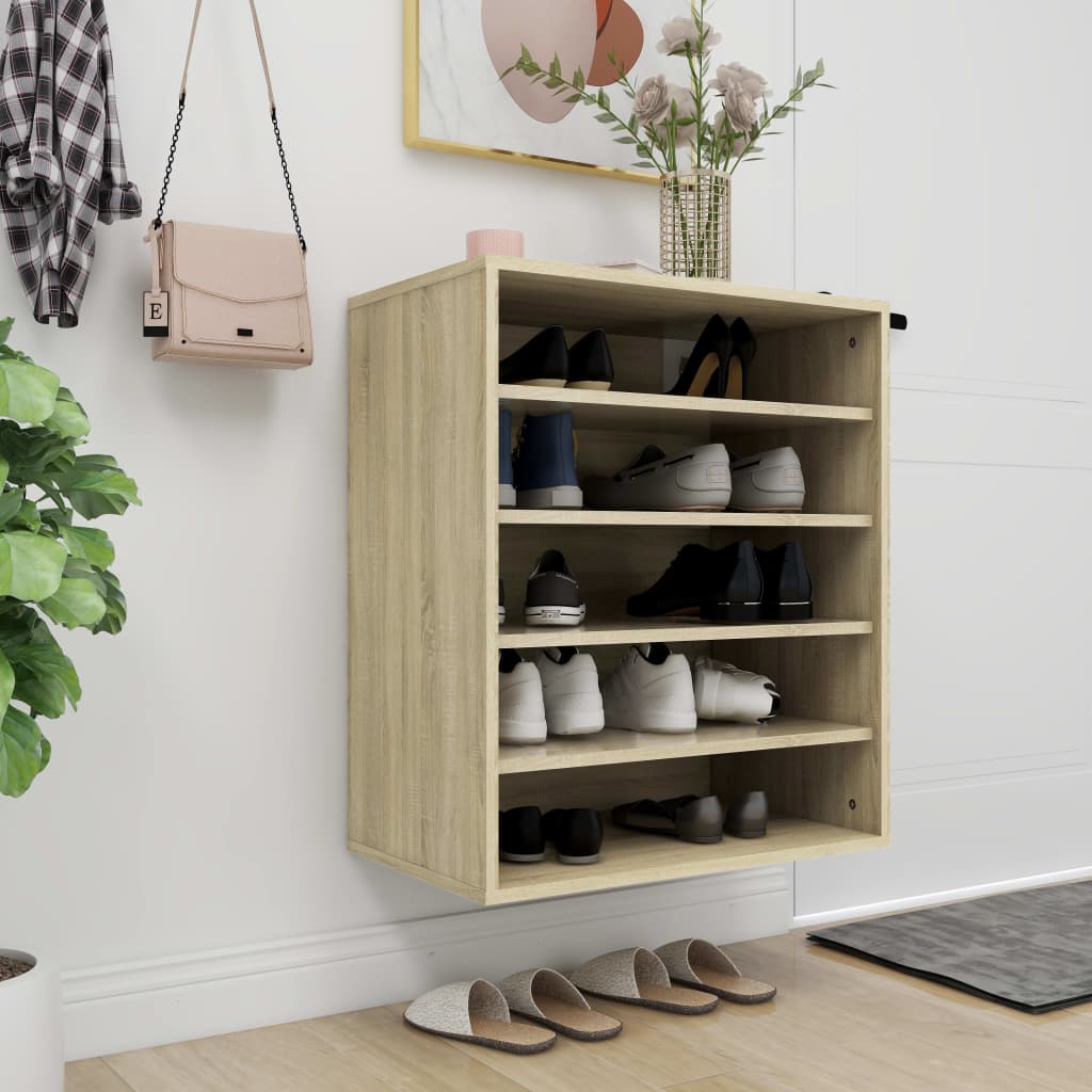 Vidaxl Cabinet da scarpe 60x35x70 cm Properpata in legno Oak colorato