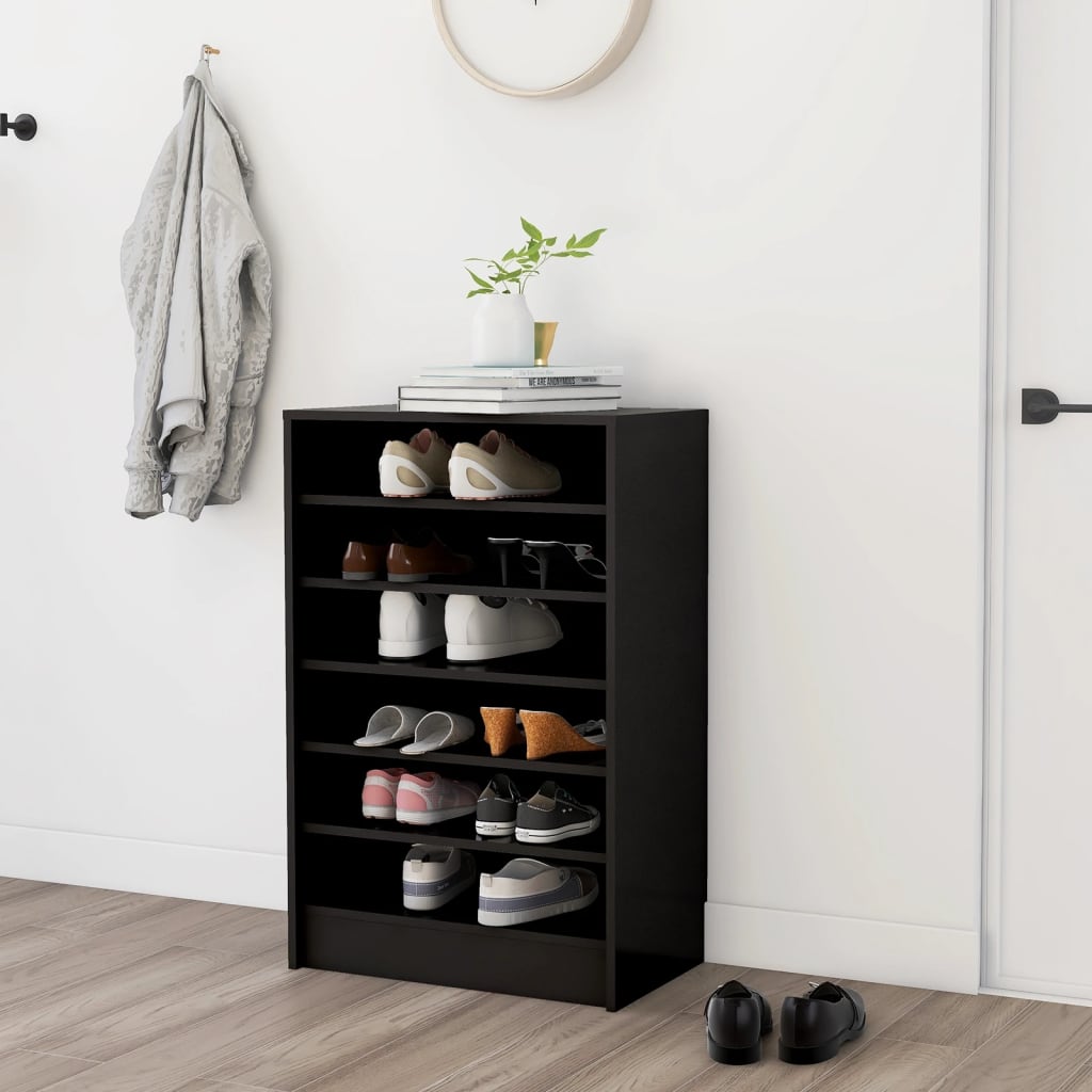 Vidaxl Shoe Cabinet 60x35x92 cm Property Wood Black