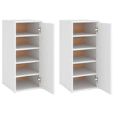 Gabinetes de zapatos Vidaxl 2 PCS 32x35x70 cm de madera procesada blanca