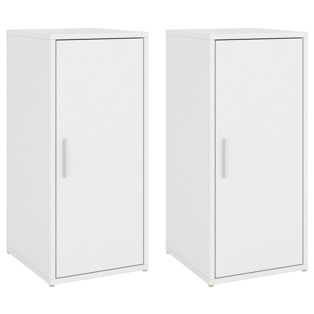 Gabinetes de zapatos Vidaxl 2 PCS 32x35x70 cm de madera procesada blanca