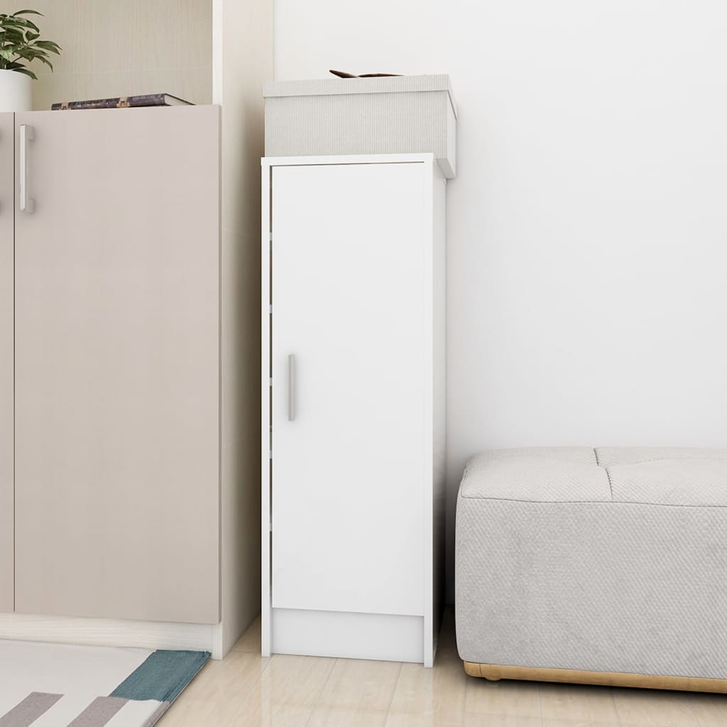 Armoire à chaussures Vidaxl 32 x 35 x 92 cm en bois de bois de bois haute brillant blanc