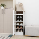 Armoire à chaussures Vidaxl 32 x 35 x 92 cm en bois de bois de bois haute brillant blanc