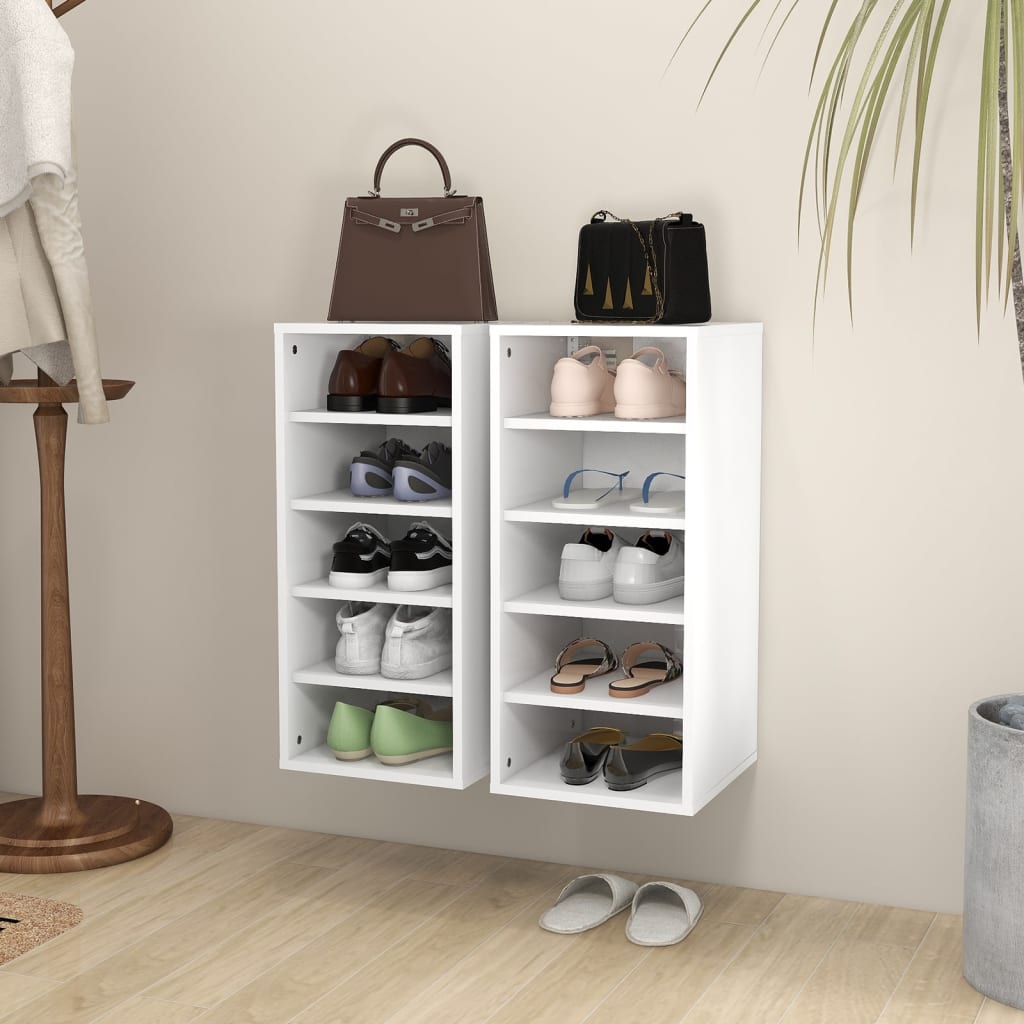 VidaXL shoe cabinets 2 pcs 31.5x35x70 cm processed wood white