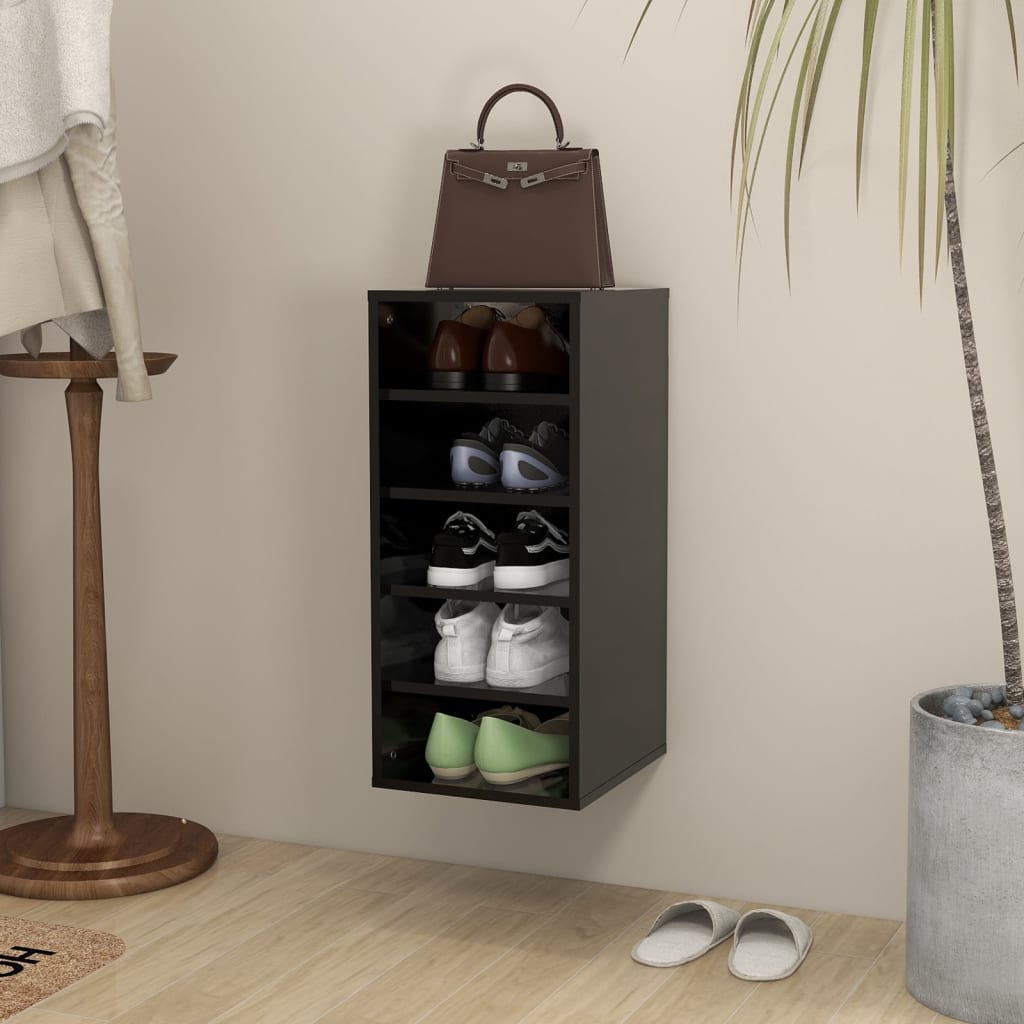 Vidaxl Cabinet da scarpe 31.5x35x70 cm black nero