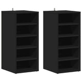 Armoires à chaussures vidaxl 2 pcs 31,5x35x70 cm en bois transformé noir