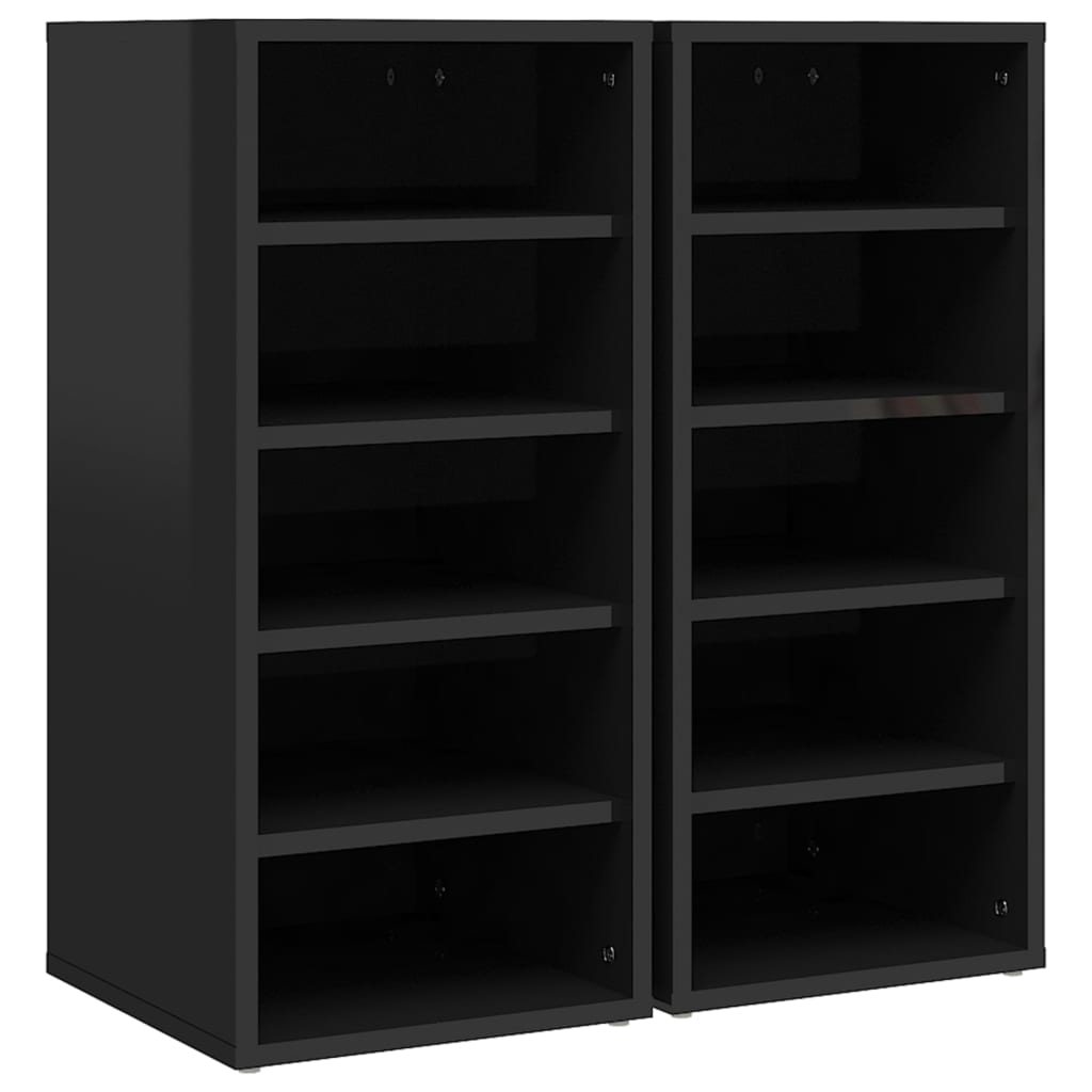 VIDAXL CABIETTI DELLA SCARPA 2 PC 31.5x35x70 cm Black in legno trasformato in legno