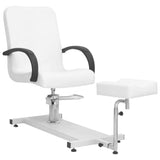 Chaise de salon Vidaxl avec tabouret 127x60x98 cm en cuir artificiel blanc