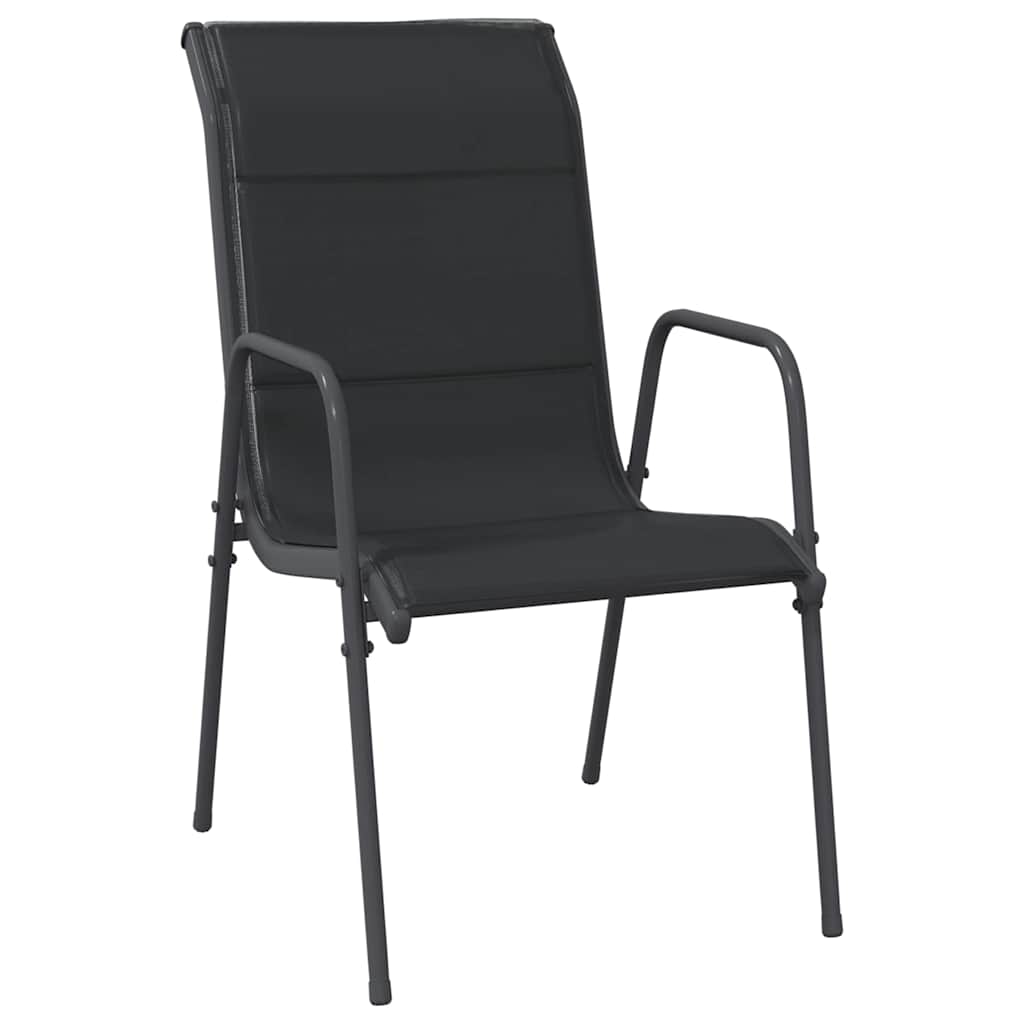 Vidaxl tuinstoelen 2 st staal en textileen zwart