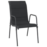 Vidaxl tuinstoelen 4 st staal en textileen zwart