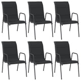 Vidaxl tuinstoelen 6 st staal en textileen zwart