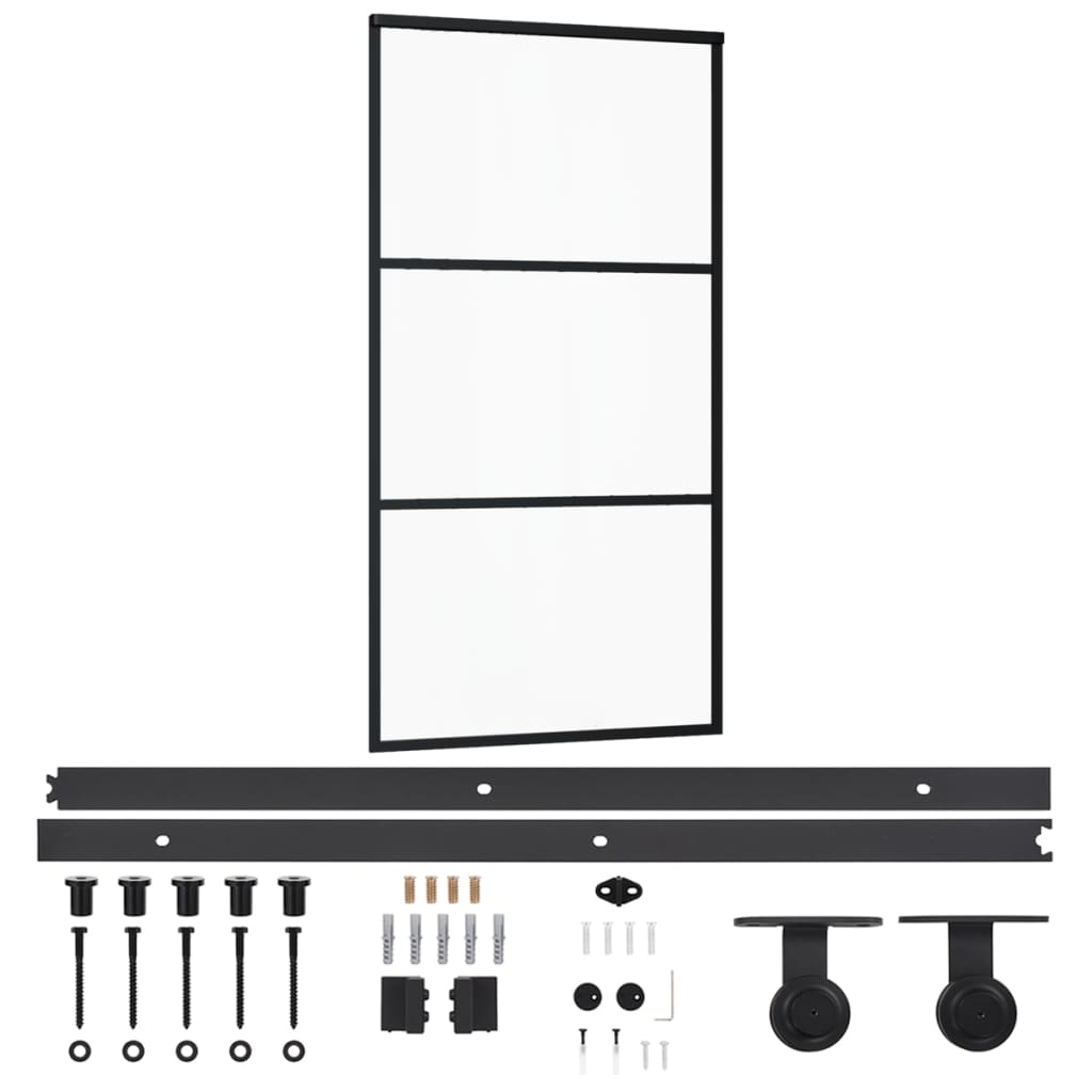 VidaXL sliding door with batter 102x205 cm aluminum and ESG glass