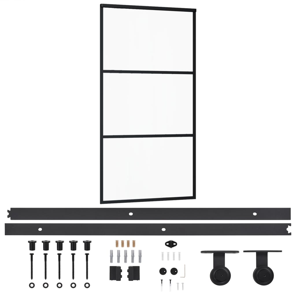 Vidaxl rutscht Dier mat Batter 102x205 cm Aluminium an Eskglas