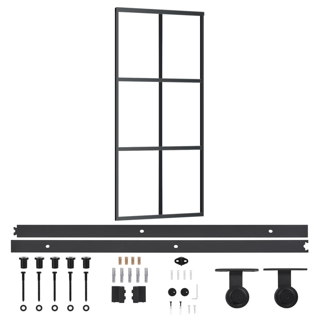 Puerta corredera de Vidaxl con aluminio de 90x205 cm y vidrio ESG