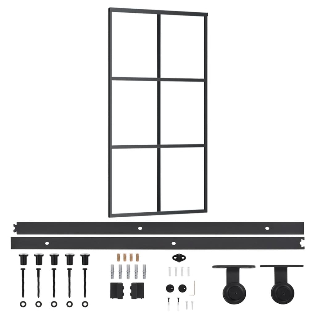 Vidaxl rutscht Dier mat Batter 102x205 cm Aluminium an Eskglas