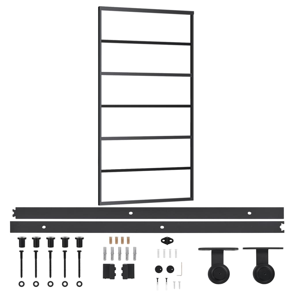 Vidaxl -Schiebetür mit Teig 102x205 cm Aluminium und ESG -Glas