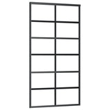 VidaXL Schuifdeur met beslag 102x205 cm aluminium en ESG-glas