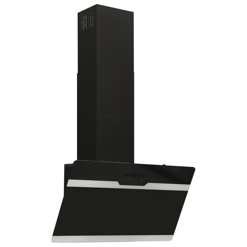 Vidaxl Capucha extractor de pared de 60 cm de acero y vidrio templado negro