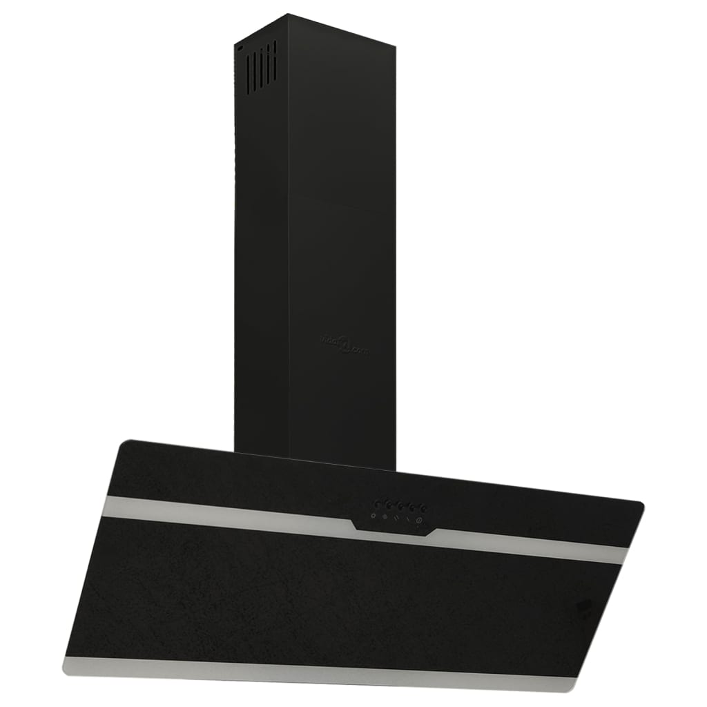 Vidaxl Wall extractor hood 90 cm steel and tempered glass black