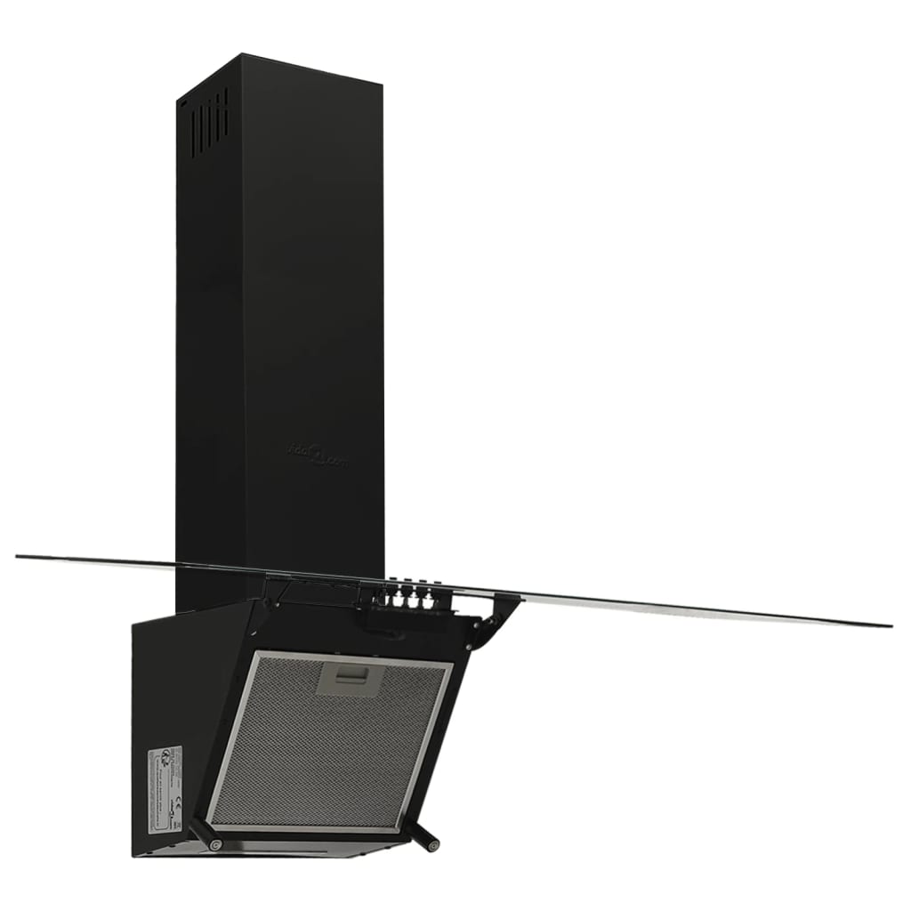 Vidaxl Wall extractor hood 90 cm steel and tempered glass black