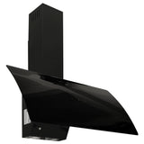 Capeur d'extracteur de paroi Vidaxl 90 cm en acier et verre trempé noir