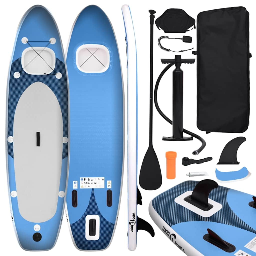 Vidaxl Stand Up Paddleboard Set Inflable 300x76x10 cm de azul mar