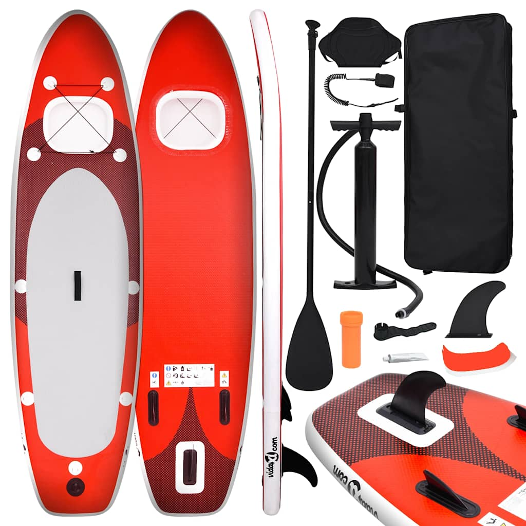 Vidaxl stand up paddleboardset opblaasbaar 300x76x10 cm rood