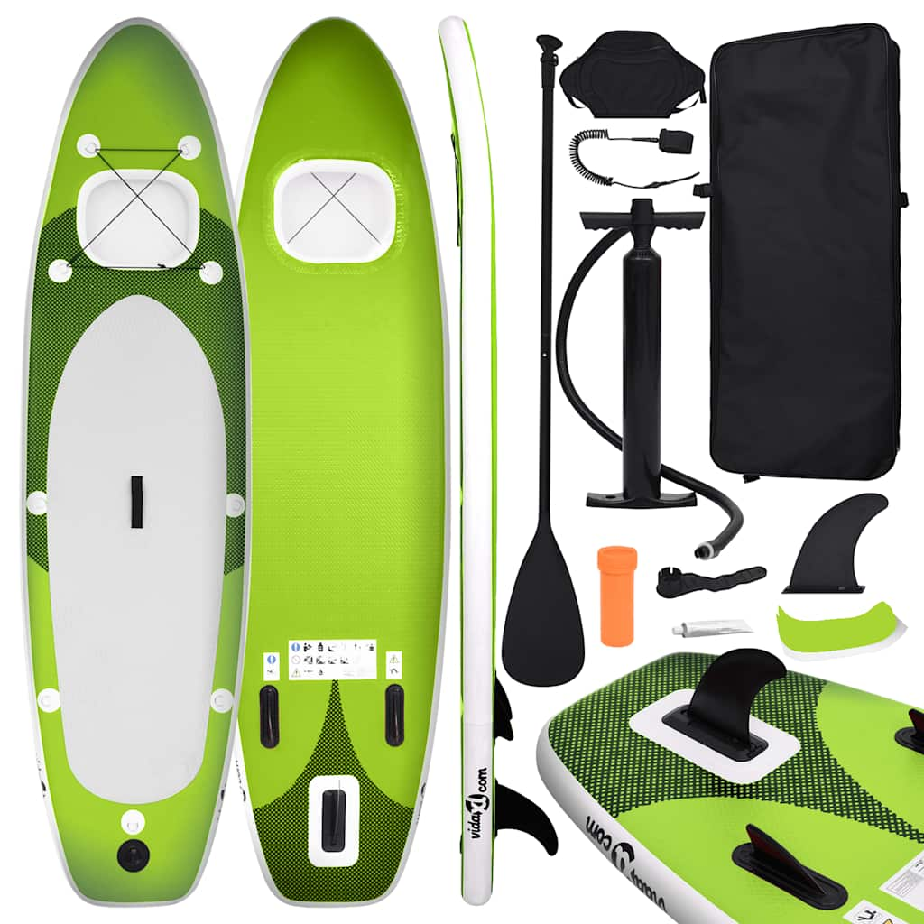 Vidaxl Stand Up Paddleboard Set Inflable 330x76x10 cm verde