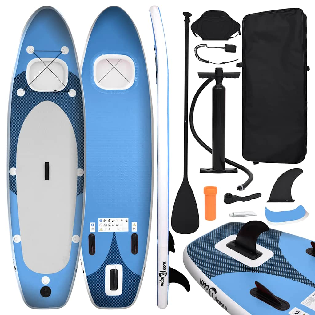 Vidaxl Stand Up Paddleboard Set napihljiv 360x81x10 cm modra modra