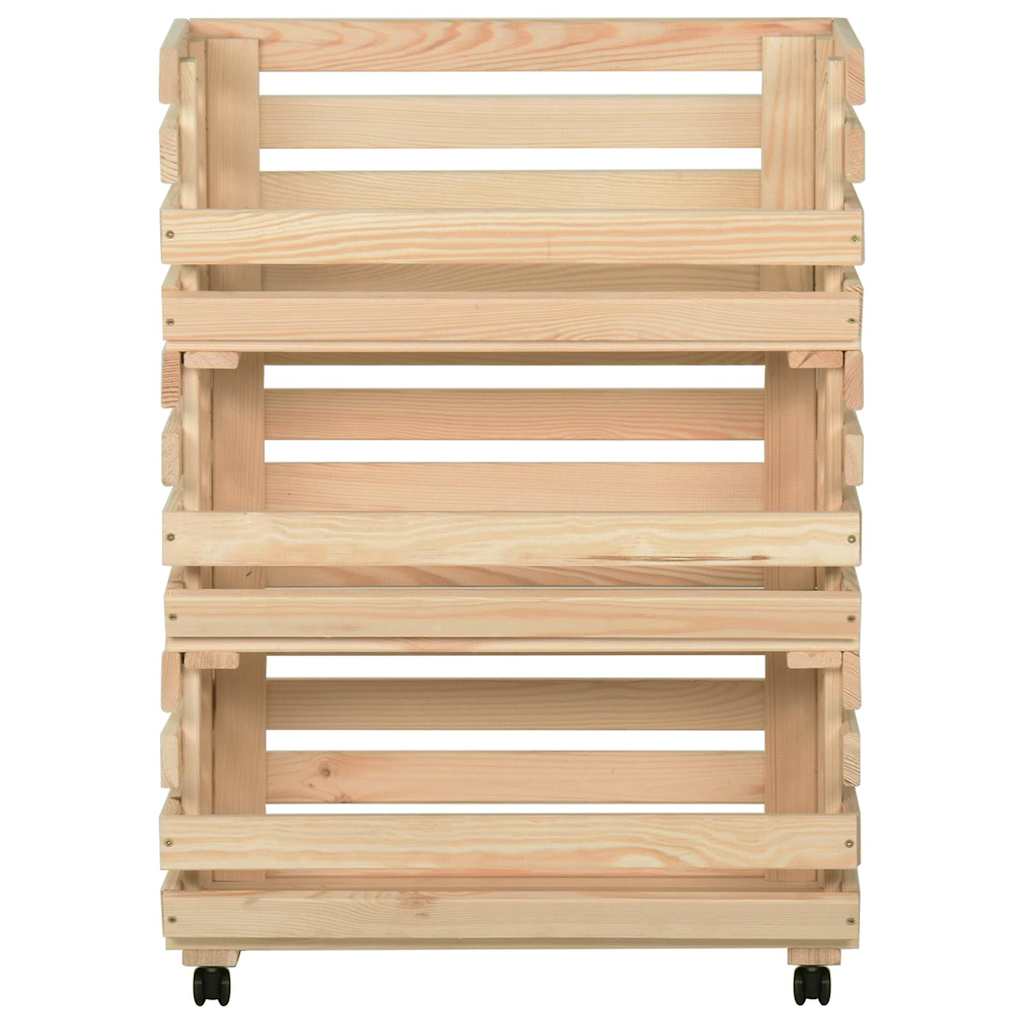 Vidaxl groentetrolley 57x30x80 cm massief grenenhout