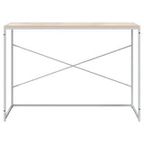 Vidaxl computerbureau 110x60x70 cm bewerkt hout wit en eikenkleurig