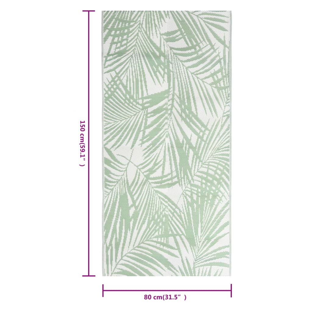 Vidaxl Extérieur Rug 80x150 cm Green en polypropène