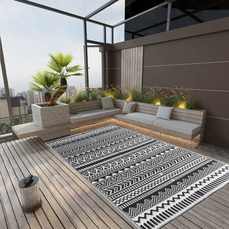 Vidaxl à l'extérieur du tapis Arakil 190x290 cm en polypropène noir
