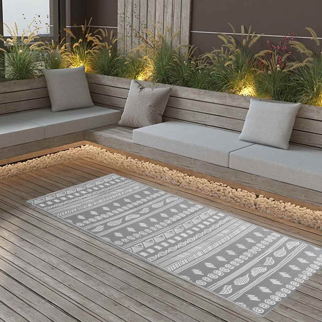 Vidaxl à l'extérieur du tapis Arakil 80x150 cm Gray en polypropène