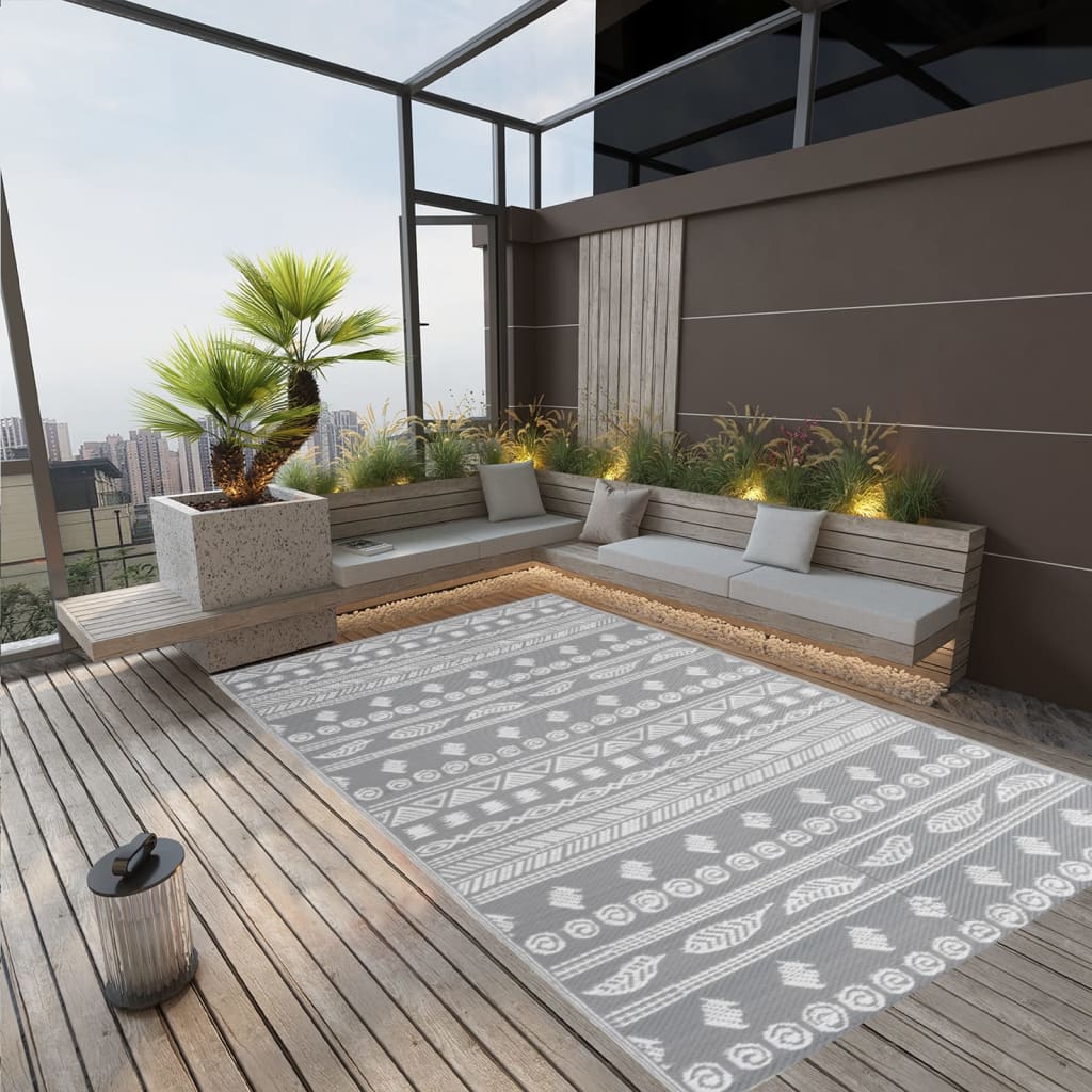 Vidaxl à l'extérieur du tapis Arakil 190x290 cm Gray en polypropène