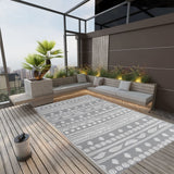 Vidaxl à l'extérieur du tapis Arakil 190x290 cm Gray en polypropène