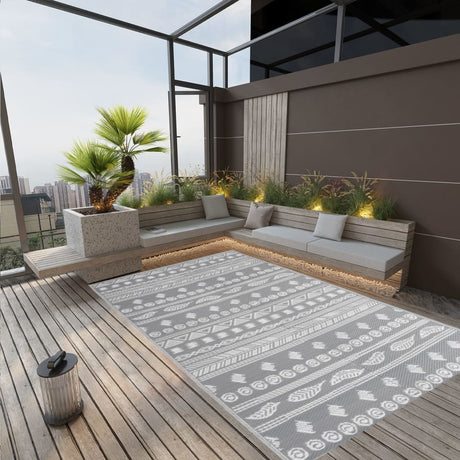 Vidaxl à l'extérieur du tapis Arakil 190x290 cm Gray en polypropène